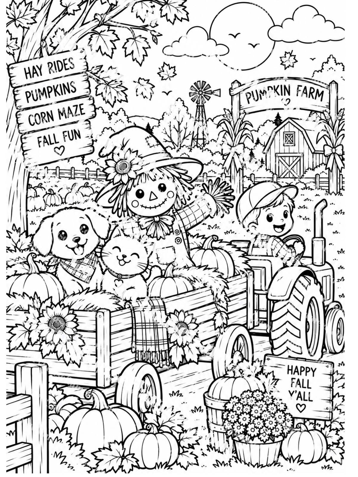 Fall Adventures Coloring Book (24 pages) - Digital Product